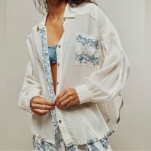 NWOT Free People-Intimately Cream After Hours Sleep Shirt